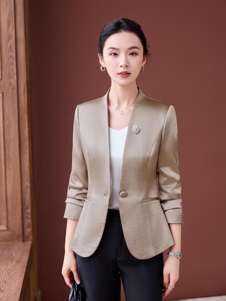 2025 Осень Формальный блейзер для белых воротничков для работы и преподавания