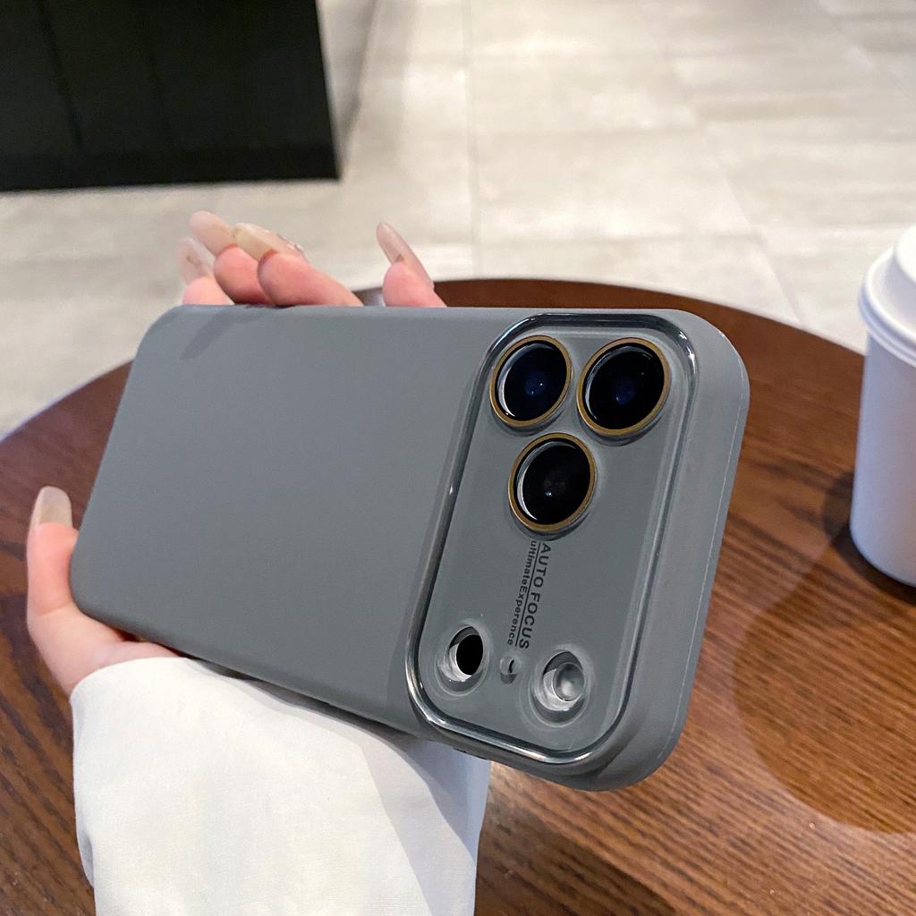 Чехол-бампер из жидкого силикона со стеклянной защитой всей камеры для iPhone 17 Air 16 15 14 Plus 13 17 Pro Max, ударопрочный, мягкий