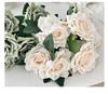 Retro 7-Head Artificial Rose Bouquet for Home and Wedding Decor