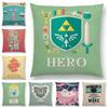 Cartoon Throw Pillow Case Narwhal Zelda Hero Golden Snitch Camera Coffee Cushion Cover Linen/cotton Pillow Cover Home Decorative