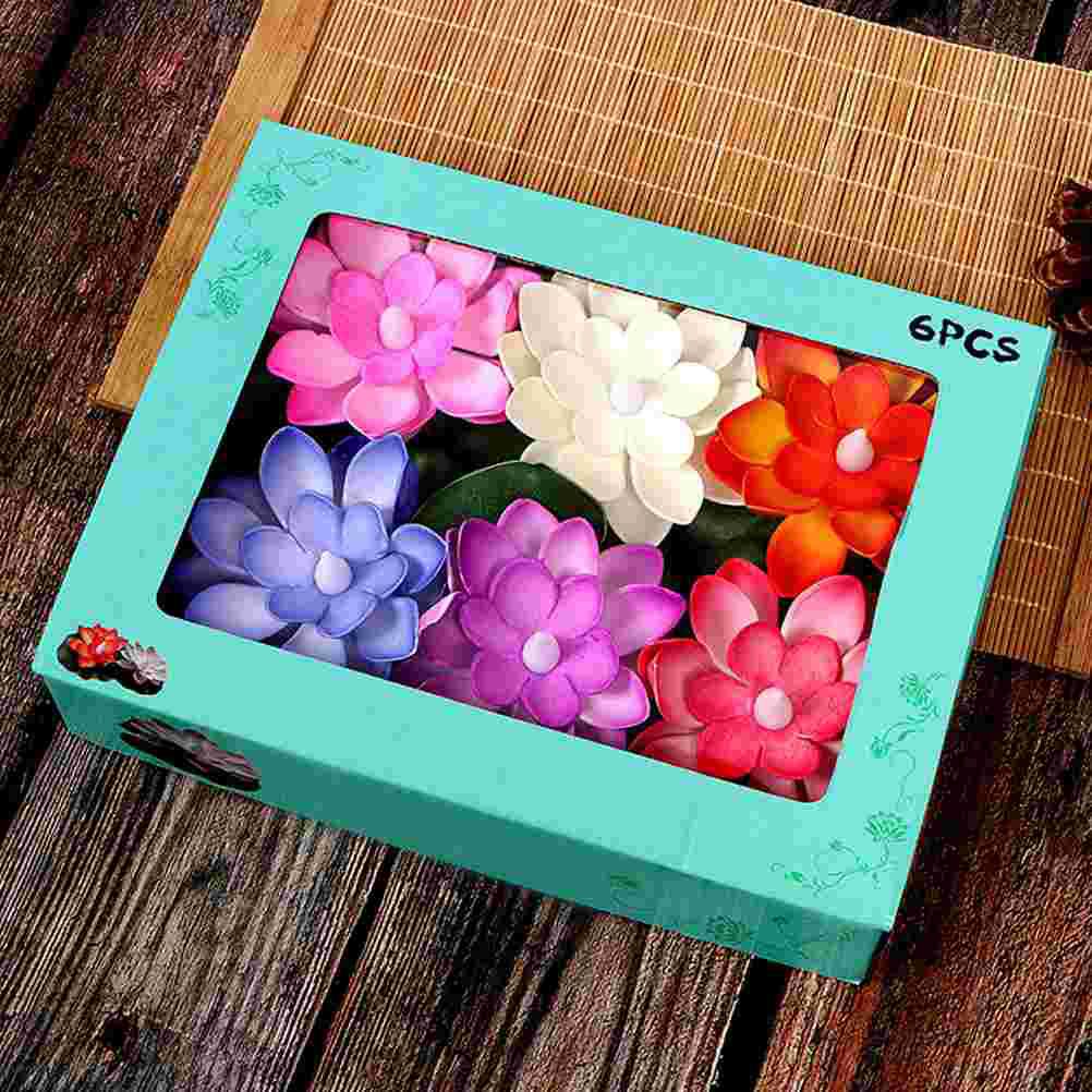 6 шт. Лотос плавающая лампа на воде светодиодные беспламенные мини электрические свечи украшения чайные свечи электронные