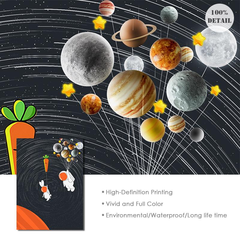 Современный мультяшный космический астронавт, планета, детский постер, луна, детский сад, спальня, украшение для дома, живопись, холст, настенная художественная картина