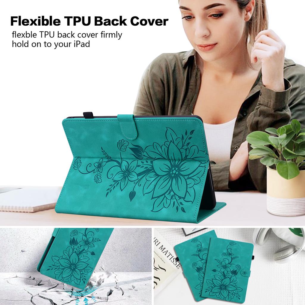 Для Xiaomi Pad 7 / Xiaomi Pad 7 Pro. Чехол для планшета из искусственной кожи с изысканным цветочным тиснением