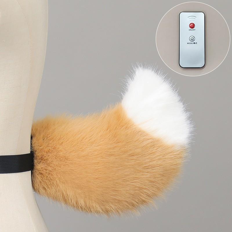 Electric Sound-Activated Plush Sheep Tail Cosplay Prop Anime Convention Adult Costume