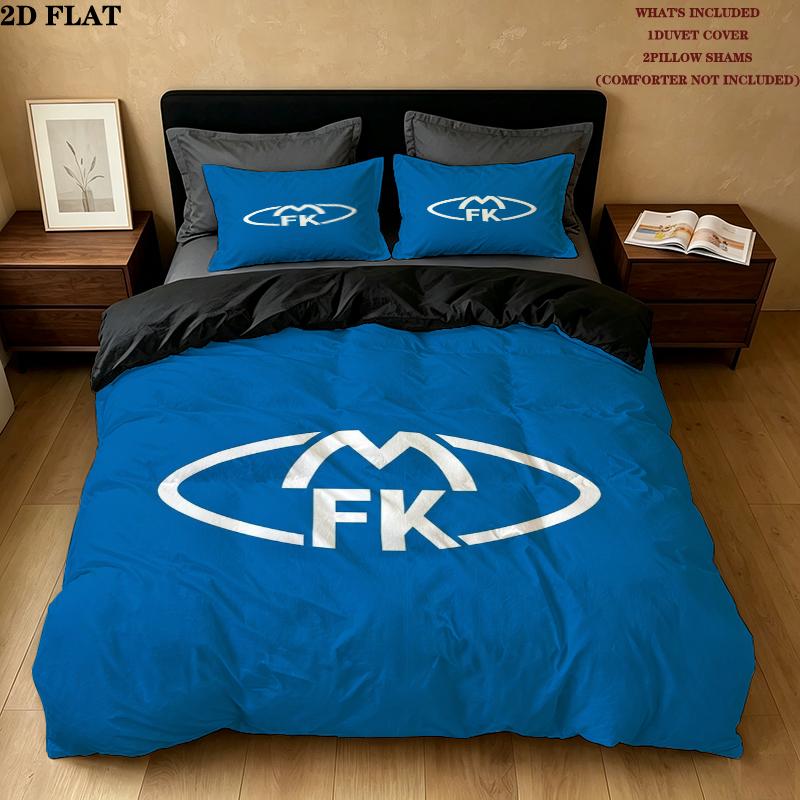 Molde Fotballklubb Pattern Bedding uilt Set uilt Cover Pillowcase Home Decoration Birthday Gift (1 * duvet cover + 2 * pillowcase without core)