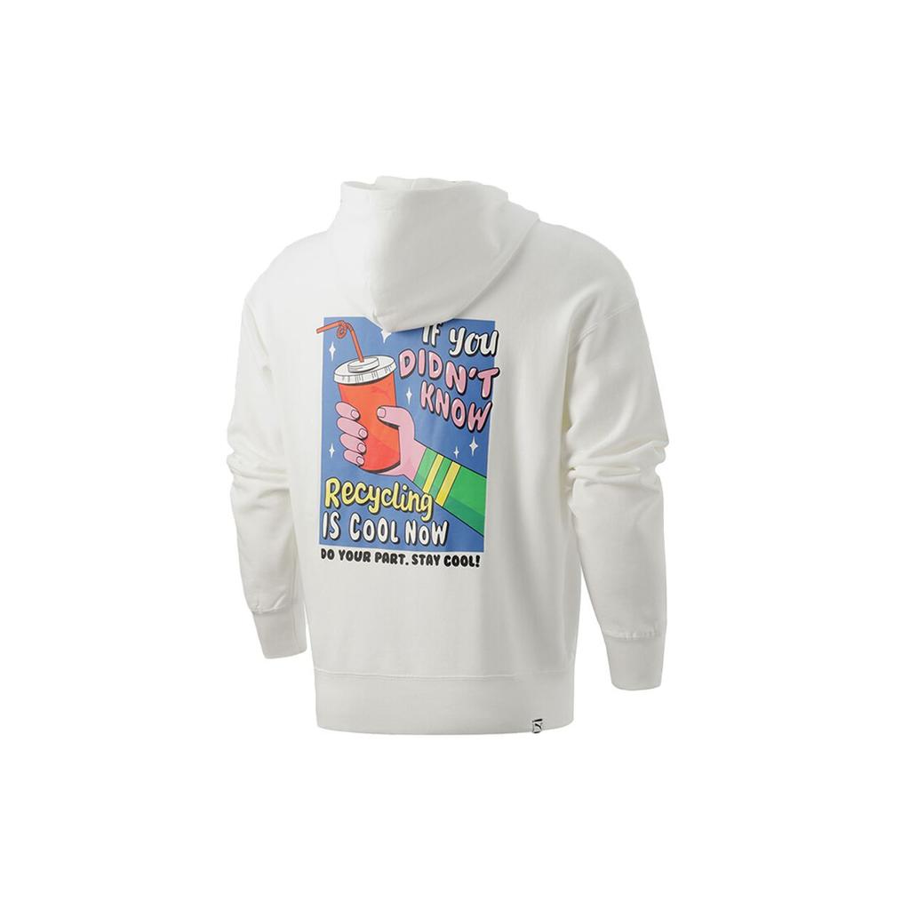 Puma Solid Color Fun Print Hoodie Men Tops White 531429-02