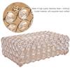 Rectangular Artificial Crystal Tissue Box Cover Tissue Paper Storage Holder Home Decor (Gold)