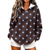Women's Lightweight Hoodie Polka Dot Print Pullover Sweatshirt No Pockets for Casual Wear
