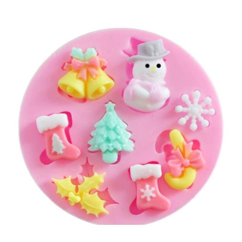 Christmas Snowman Shaped Fondant Silicone Mould Kitchen Baking Chocolate Tools