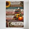 Rustic 'Library Rules - Respectful Read' Metal Tin Sign, Vintage Sunflower Rabbit Books Apple Decor, Home Office Cafe Bar Man Ca