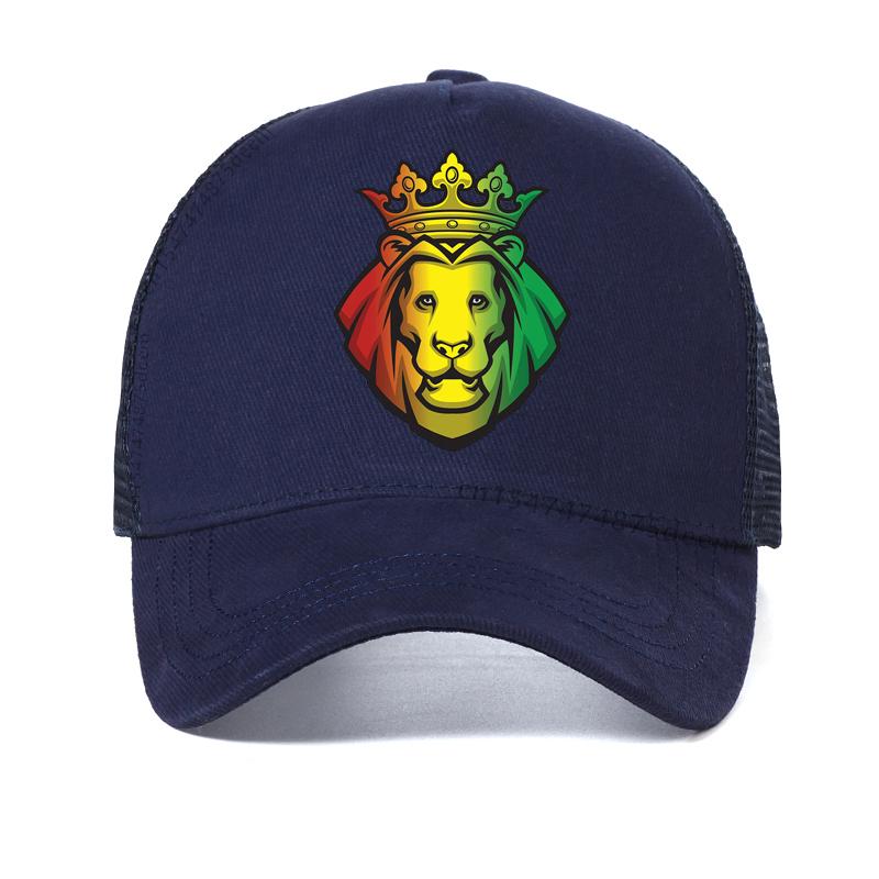 Fashion Lion Of Judah Reggae Music Rastafari Rasta Baseball Cap For Men Cotton Awesome Summer Mesh Breathable Trucker Hat