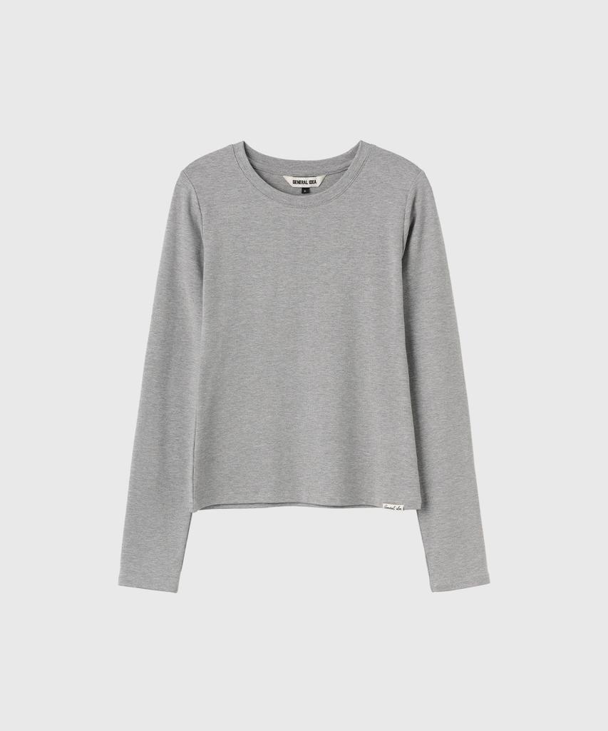 GENERALIDEA Round Neck Long Sleeve T-Shirt [Melange Grey] / Gf3Lts504