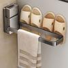 Moisture-Resistant Foldable Towel Rack Detachable Bath Towels Rack Hanger Organizer Rack  Balcony