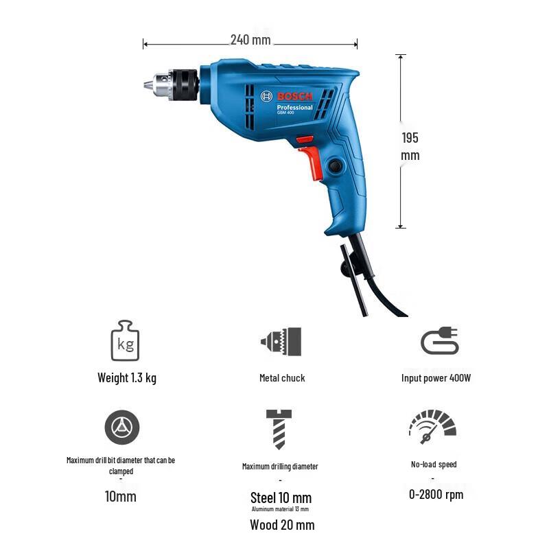 Bosch Electric Hand Drill & Screwdriver CN plug (adapter included)