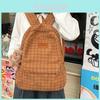 Plaid Pattern Backpack For High School And College Students With Large Capacity And Relief Features