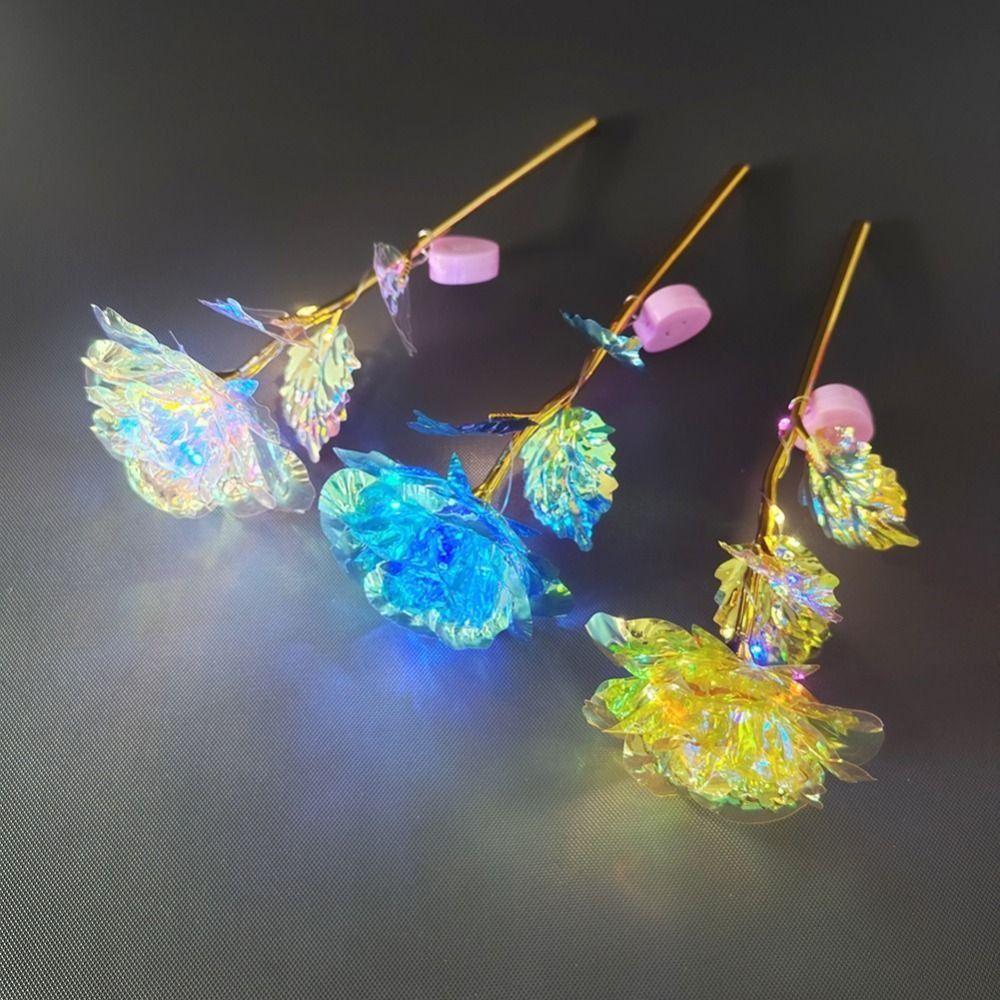 Светодиодный креативный подарок на День святого Валентина, фольгированное розовое золото, роза, которая длится вечно, декор для свадьбы, любовное освещение, розы, креативный подарок