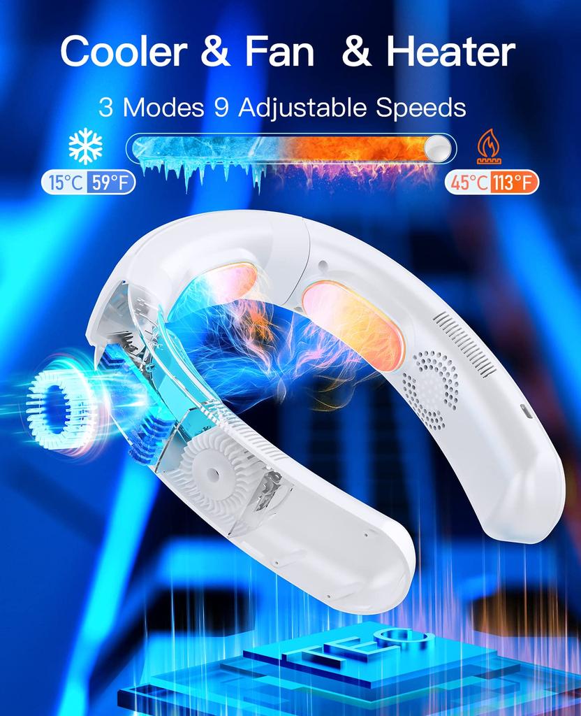 2024 Новый носимый кондиционер USB перезаряжаемый портативный 3 холодильный подвесной вентилятор на шею бесшумный 6000 мАч уличный летний охладитель