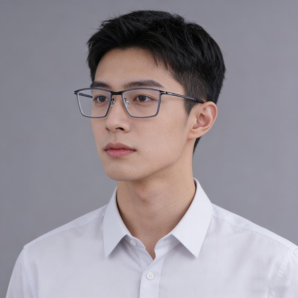 Norway V4109-R Men Business Square Ultralight Titanium Glasses Frames Women Screwless Eyeglasses High Quality Handmade Spectacle