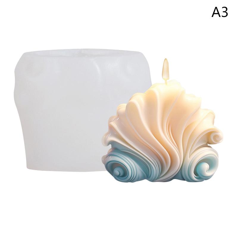 3D форма для свечей в форме морской ракушки, силиконовые формы, симпатичные украшения, форма для мыла, инструмент для изготовления украшений, форма для выпечки пудинга и конфет