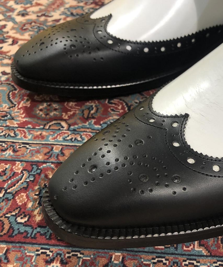 Joenshoe Lil Wingtip Combination Chelsea Boots Black And White