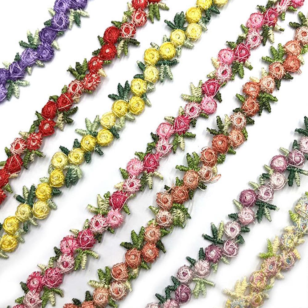 Decor Sewing Polyester Embroidered Ribbons Fabric Trim Flower Lace Trim Water Soluble