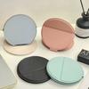 Круглое зеркало для макияжа Складное зеркало из кожи Портативное дорожное зеркало для подкрашивания макияжа Косметический инструмент Настольное Может стоять Мини-зеркало Подарки