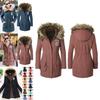New Women's Warm Cotton Jacket With Fur Collar Hooded Parka For Winter