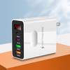 Зарядный адаптер для телефона Type-C USB 4 порта Быстрая зарядка 45 Вт Высокая мощность с цифровым дисплеем Зарядная головка с вилкой US для iPhone для Huawei