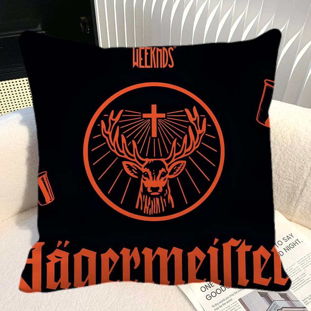Alcohol Jjagermeister Pillow Case Square Pillow Bedroom Sofa Leisure Comfort Cushion Car Home Decoration