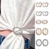 1 Pair Alloy T-shirt Clips Clothes Buckles Top Rings Flower Butterfly Shape Anti-slip Anti-rust Faux Pearl Rhinestone Decor T-shirt Knot Fasteners