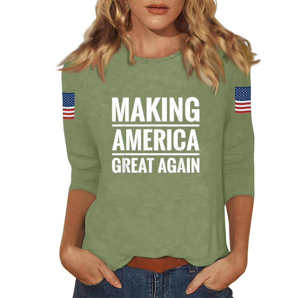 Women's Casual Fashionable Sexy Comfortable Neck Three-Quarter Sleeve Top