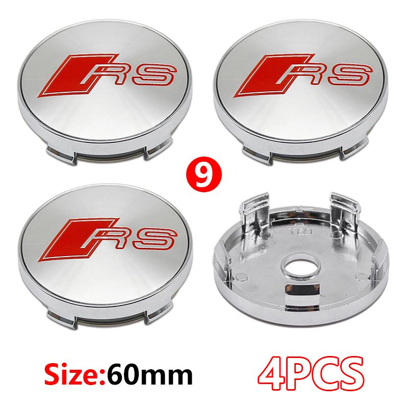4Pcs 56mm Wheel Rim Hubcap Identity Overlay For Audi RS B8 B9 S A3 8V A4A6 C7 C6 A5 Q3 Q5 Q7 A1 Motorsport Tuning Accessory