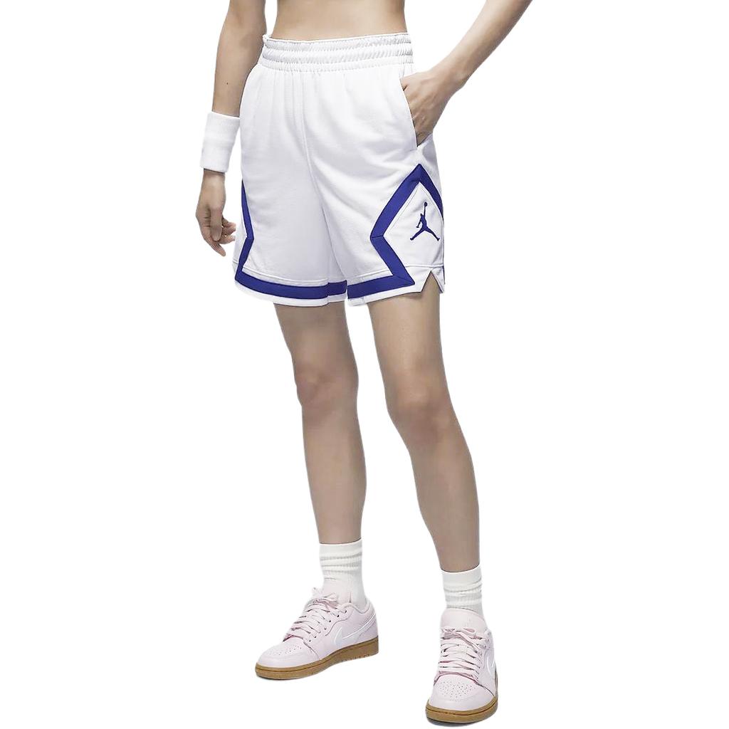 Jordan Спортивные повседневные шорты с цветным логотипом и завязками на шнурке, быстросохнущие, женские, белые FB4589-100