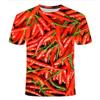 Chili Vegetable 3D Print T-shirt Streetwear Men Women Summer Short Sleeve T Shirts Oversized Harajuku Tees Tops Kids Clothing