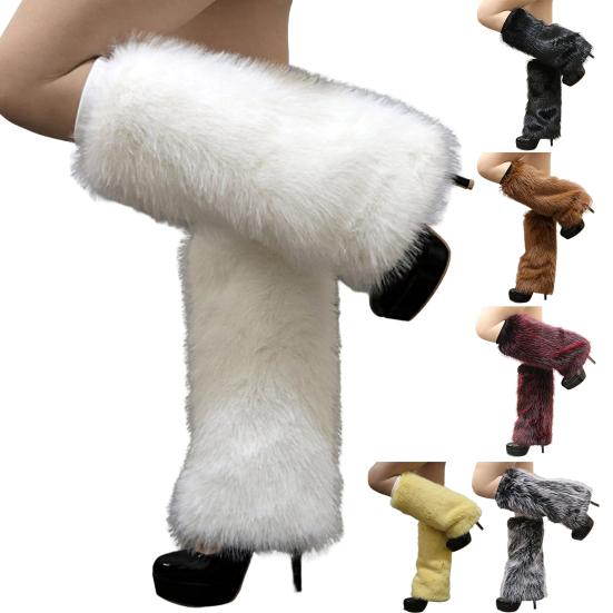 Leg Warmers Stretchy Coldproof Comfy Autumn Winter Women Warm Faux Fur Boot Stockings Daily Wear