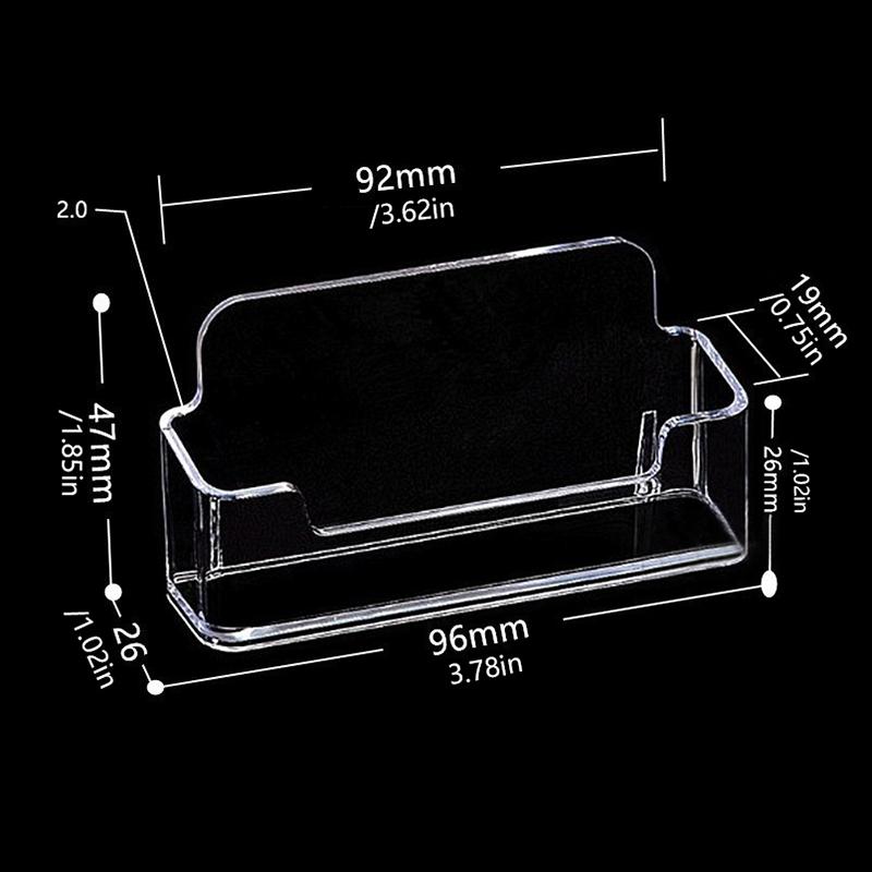1Pc Clear Desk Shelf Box Storage Display Stand Acrylic Plastic Transparent Desktop Bussiness Card Holder Place Card Holder