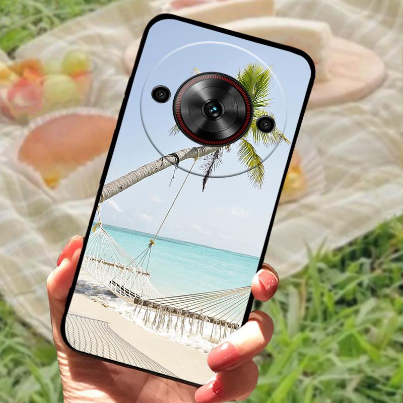 Чехол-бампер для ZTE Nubia Focus 5G, силиконовый, мягкий, с рисунком мрамора, черный, защитный