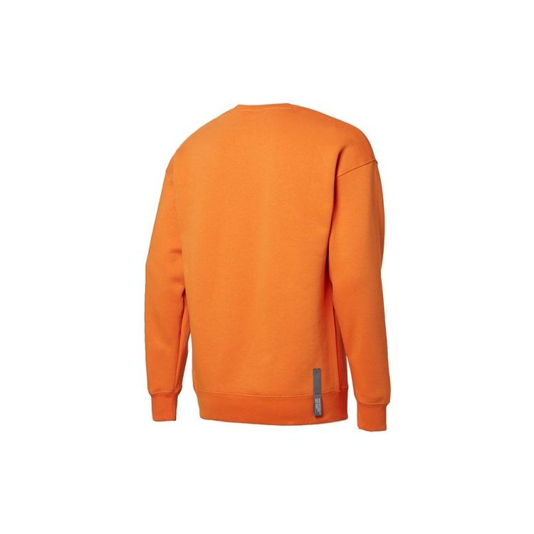 Puma Флисовая подкладка, круглый вырез, оранжевый, мужской, 597200-17, с принтом логотипа-алфавита