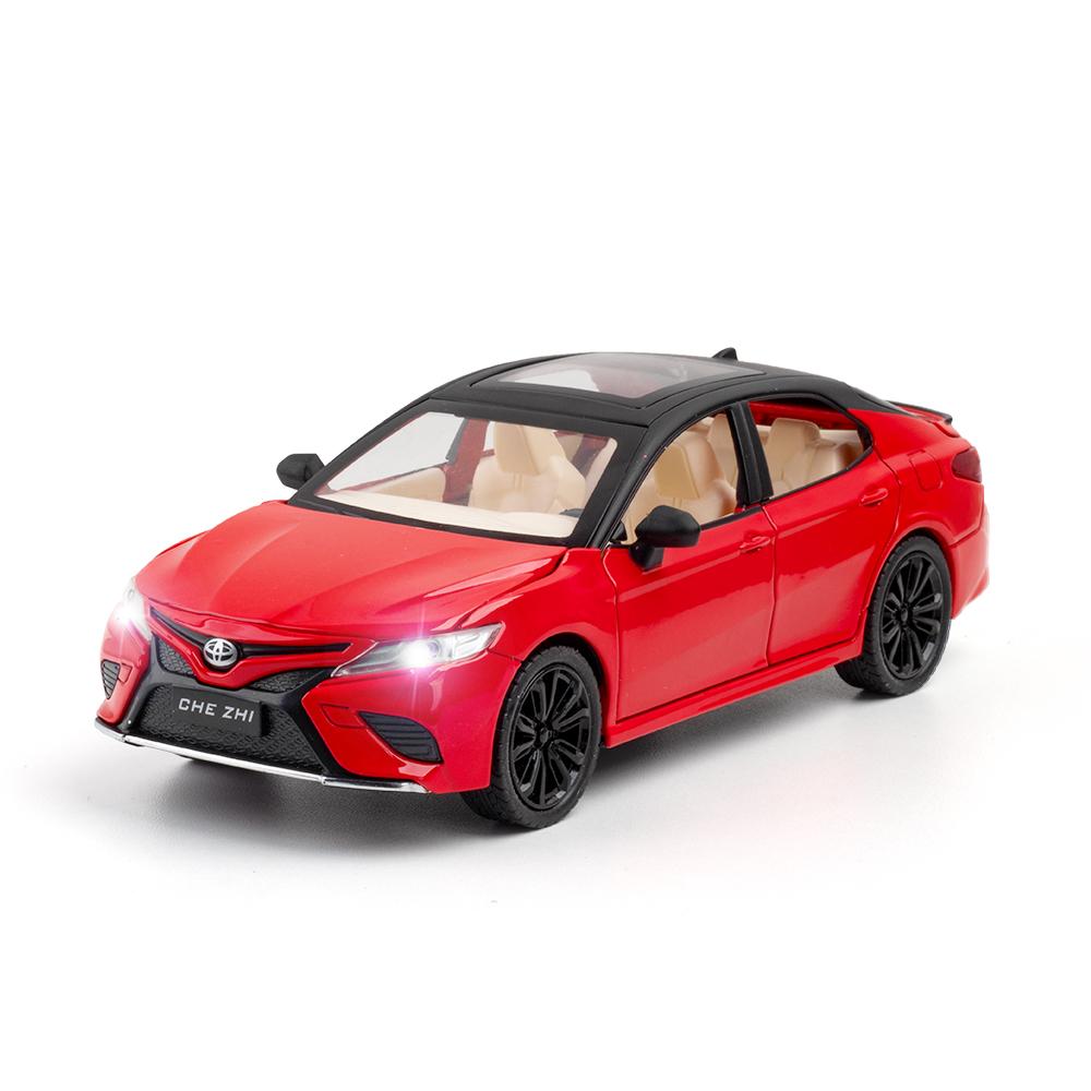 Игрушечная модель автомобиля в масштабе 1/24 Toyota Camry, открывающиеся двери со звуком и светом, образовательная коллекция, подарок ребенку