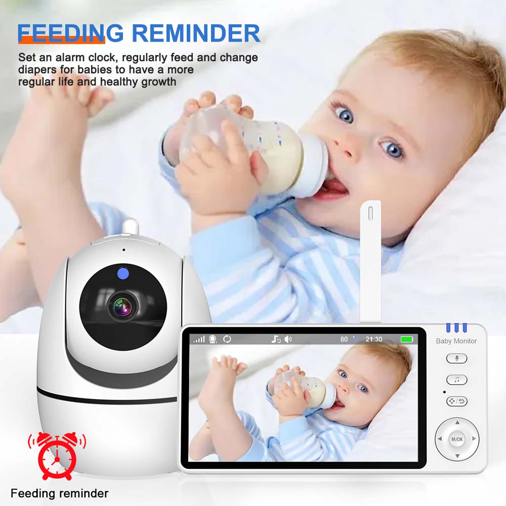 ABM501 Видеоняня с камерой PTZ Zoom Babyphone Cam Безопасность Камеры наблюдения Датчик температуры Колыбельная