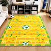 Soccer Field Area Rug Football Game Star Print Non‑Slip Washable Soft Carpet Kids Playroom Bedroom Living Room Home Decor