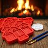 Handmade Holiday Pendants Christmas Tree Mold Craft Kit, DIY Casting Painting Kit with Paints Palette And Customized Hanging Ornaments Brush,