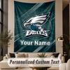Custom Text Tapestry Philadelphia Eagles Print Wall Tapestry Indoor Living Room Wall Decor