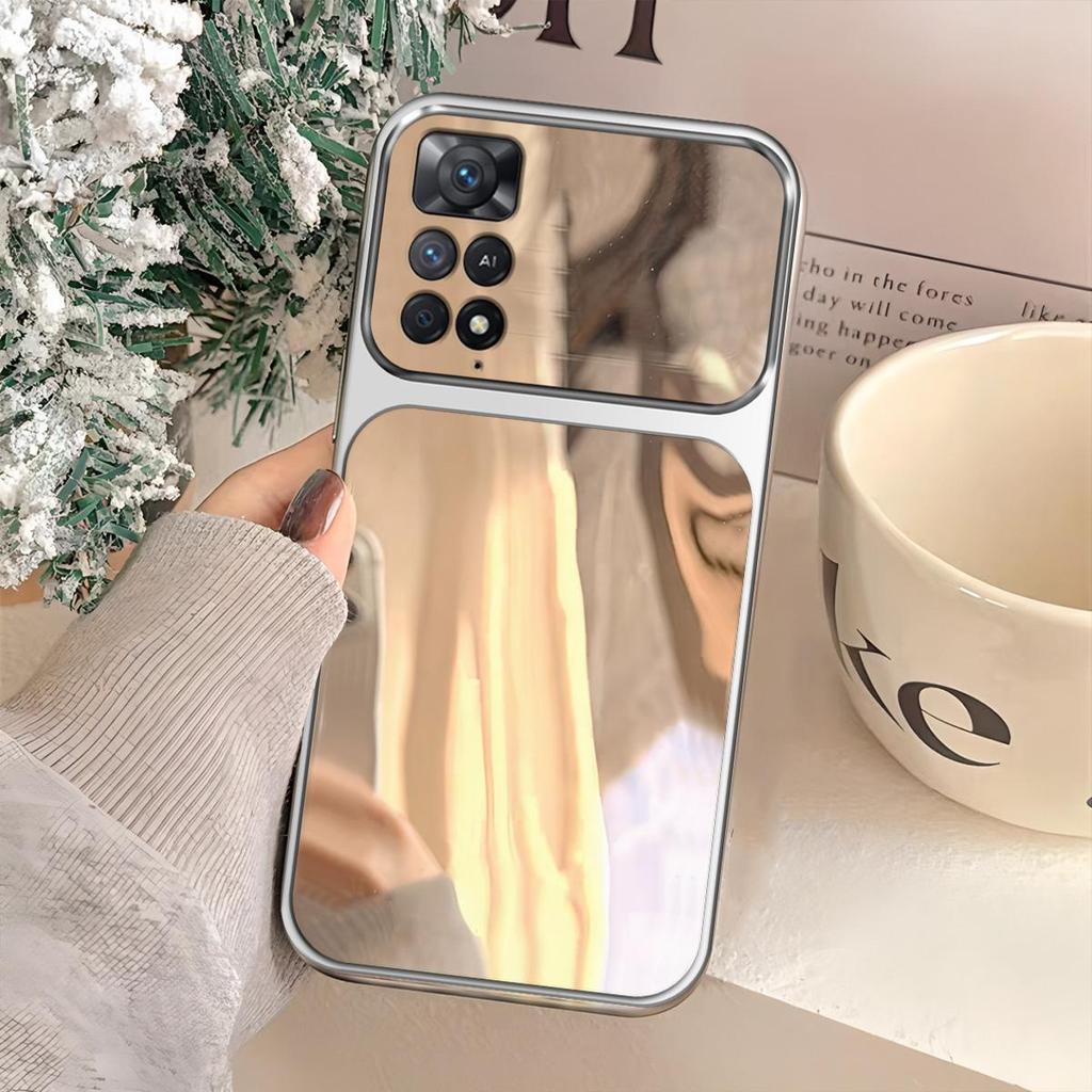 Чехол для Xiaomi Redmi Note 12 Pro 4G, 11S 4G, 11 Pro 5G, 11 Pro 4G, 11 4G Модный Чехол с Большим Окном Зеркальный Чехол для Телефона