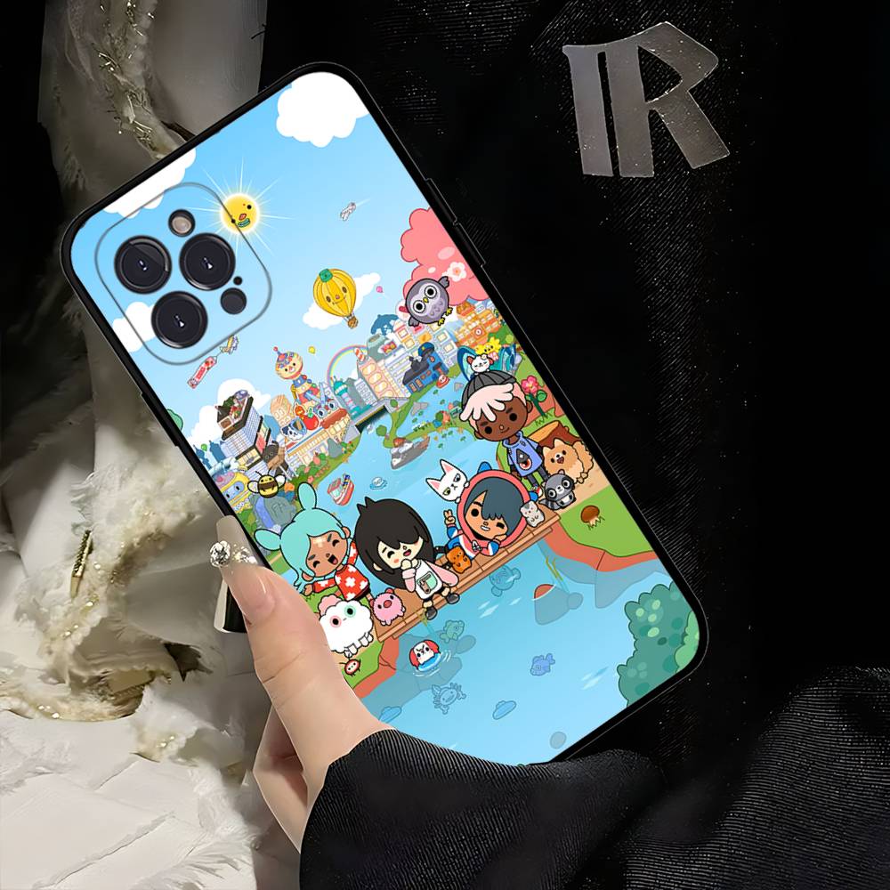 Toca Boca Toca Life World Phone Case For IPhone 17 16 15 14 13 12 11 Pro Max Plus Mini Soft Black Cover