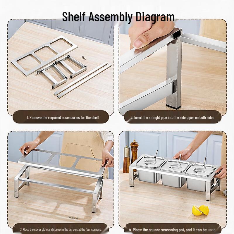 BoZhen Chef 201 Stainless Steel 5-Grid Condiment Rack