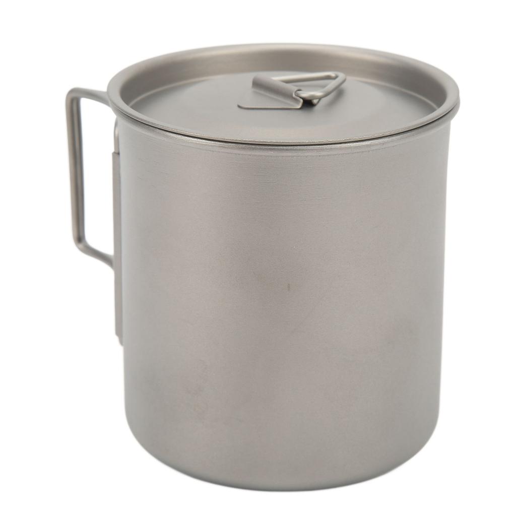 Camping Coffee Mug Foldable Handle Portable Humanized Design Aluminum Alloy Large Capacity Outdoor Cooking Mug