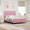 Boxspring Bed with Headboard Pink 140 x 190 cm Velvet