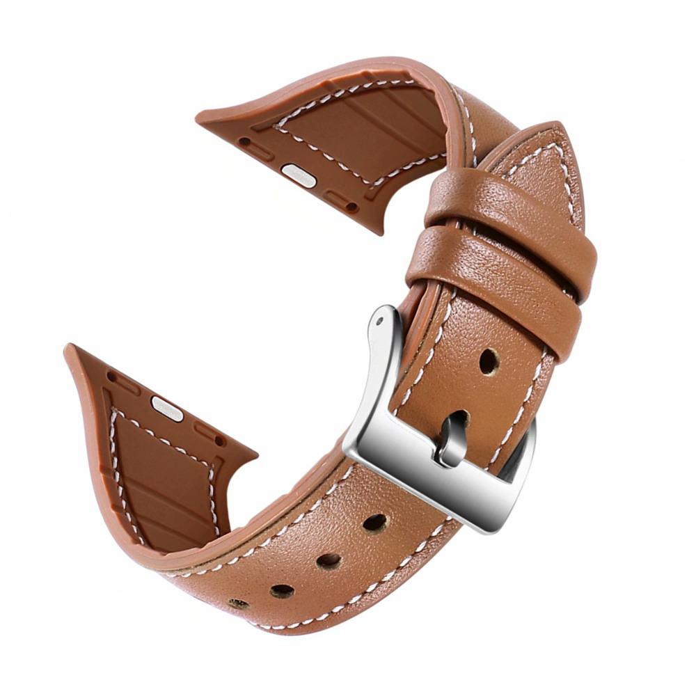 Ремешок из натуральной кожи для Apple Watch 6 Band 44 мм 40 мм iWatch Band 38 мм 42 мм силиконовый ремешок-браслет Apple Watch Serie 6 5 4 3 Se