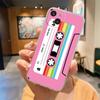 Прозрачный чехол для телефона с кассетной лентой для iPhone 15 14 13 12 Mini 11 Pro Max XS X XR 7 8 Plus, прозрачный противоударный силиконовый чехол